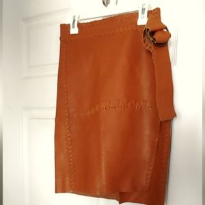 Free People /We The Free Size 25 Belted Leather Statement Skirt